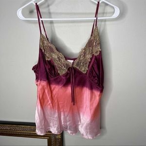 Y2K Silk Satin Lace Ombré Tank Top